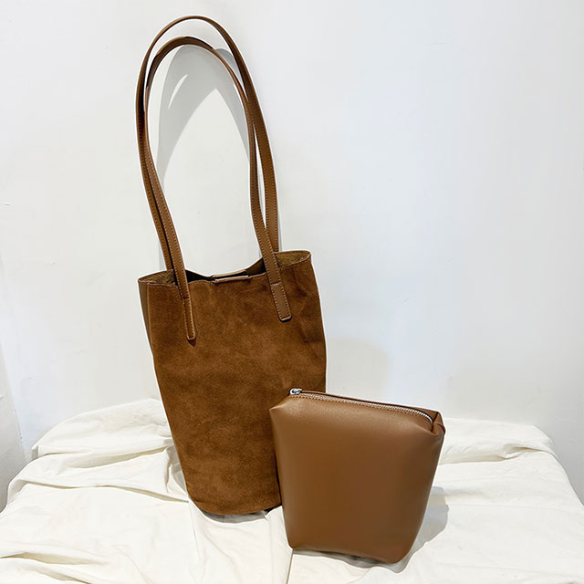 TT2109# Genuine Leather Bucket Bag